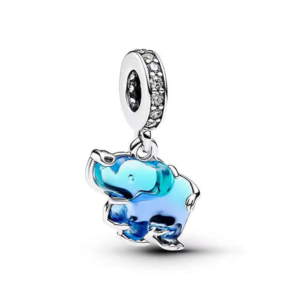 Charms Srebro 925 - NIEBIESKI SŁOŃ
