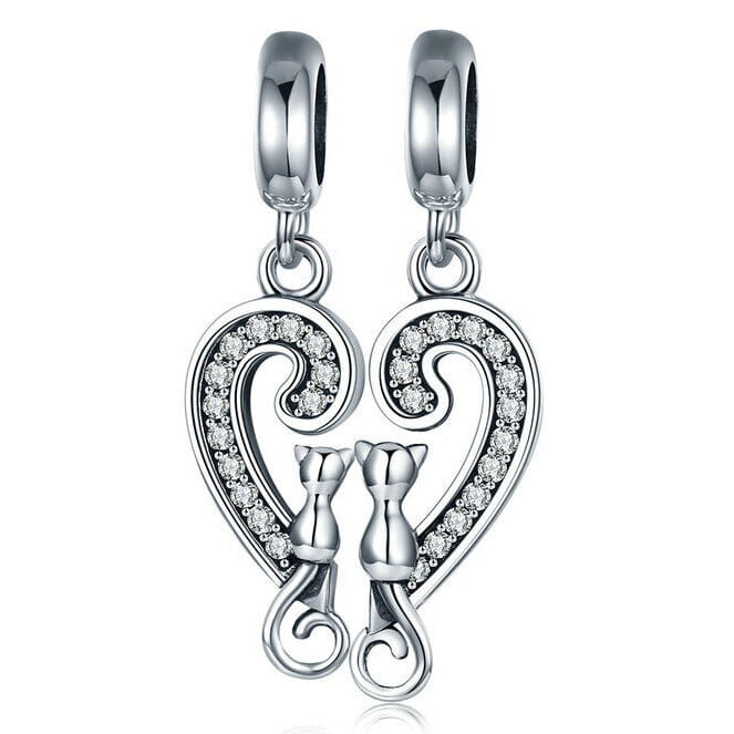 Charms Srebro 925 - KOTY SERCE