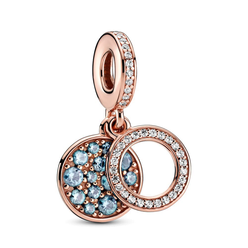Charms Srebro 925 - ZŁOTE BŁĘKITNE PAVE