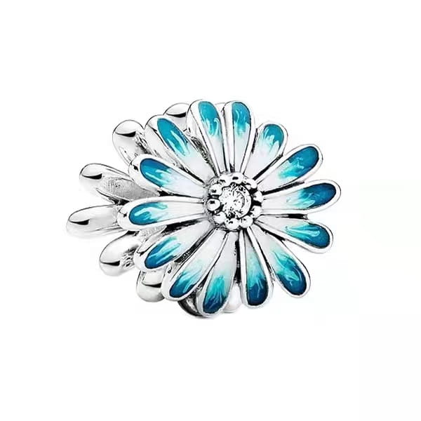 Charms Srebro 925 - NIEBIESKI KWIATEK