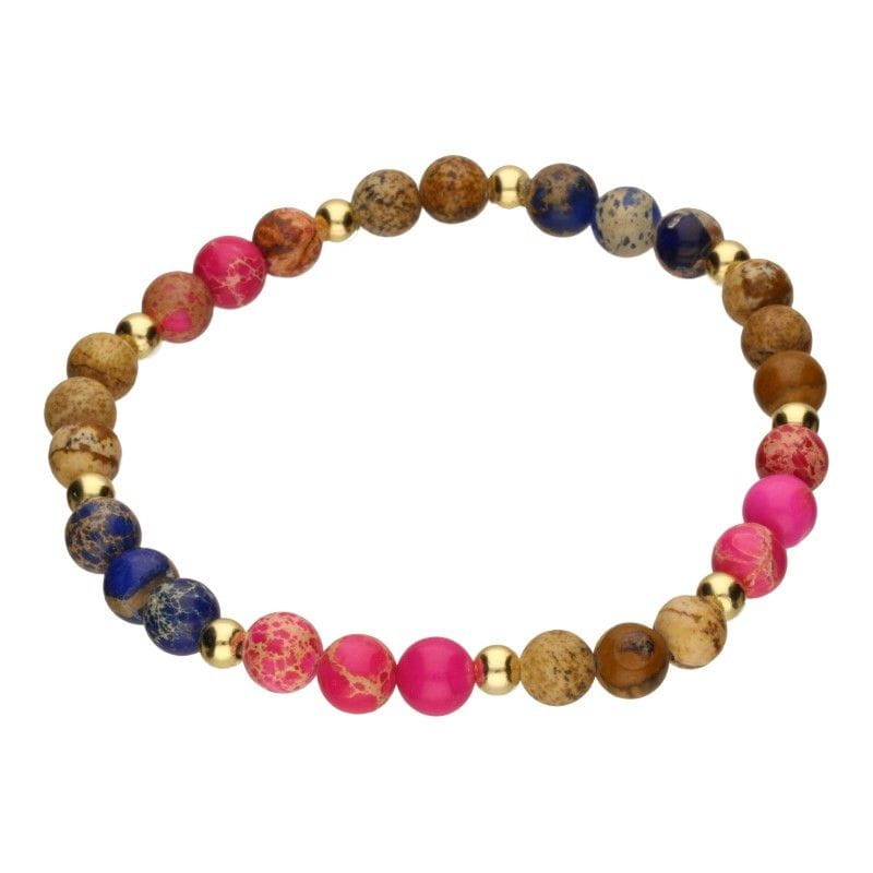 Bransoletka naturalne kamienie róż brąz